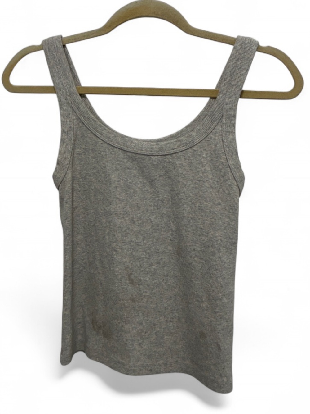 American Eagle Ribbed Gray Scoop Neck Tank Top